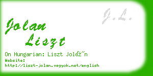 jolan liszt business card